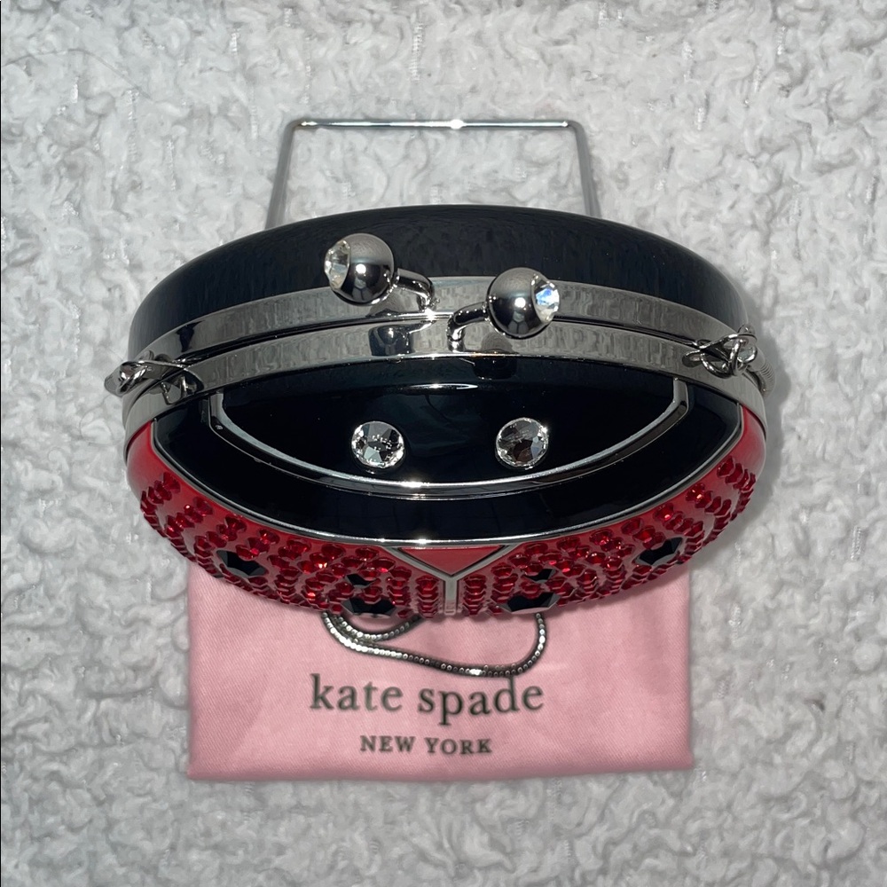 Kate Spade Novelty Spring Forward Ladybug Sparkling Rhinestone Bag in Red Black - Picture 4 of 17